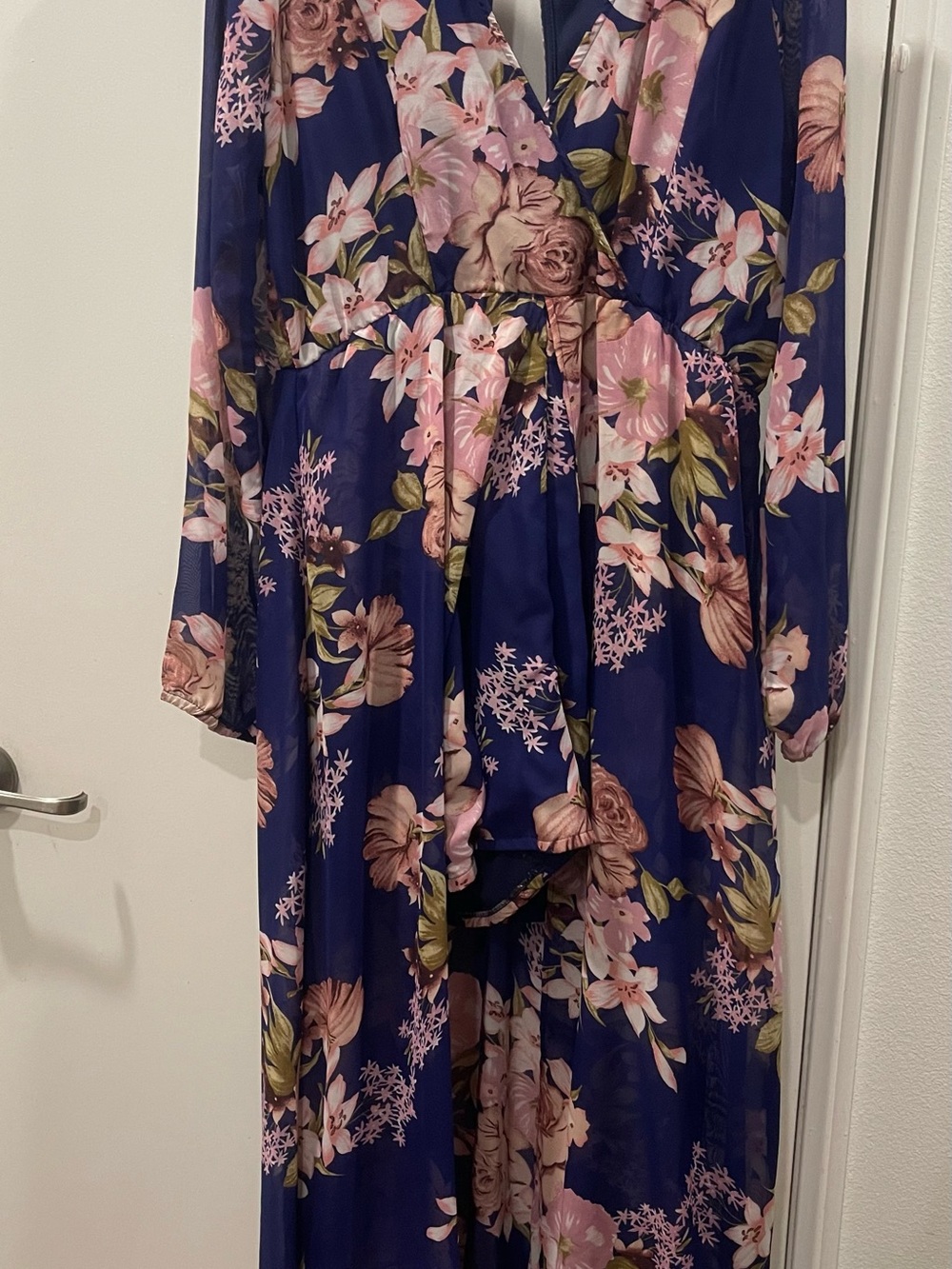 VENUS Navy Dress with Pink Floral Print - Picture 3 of 8